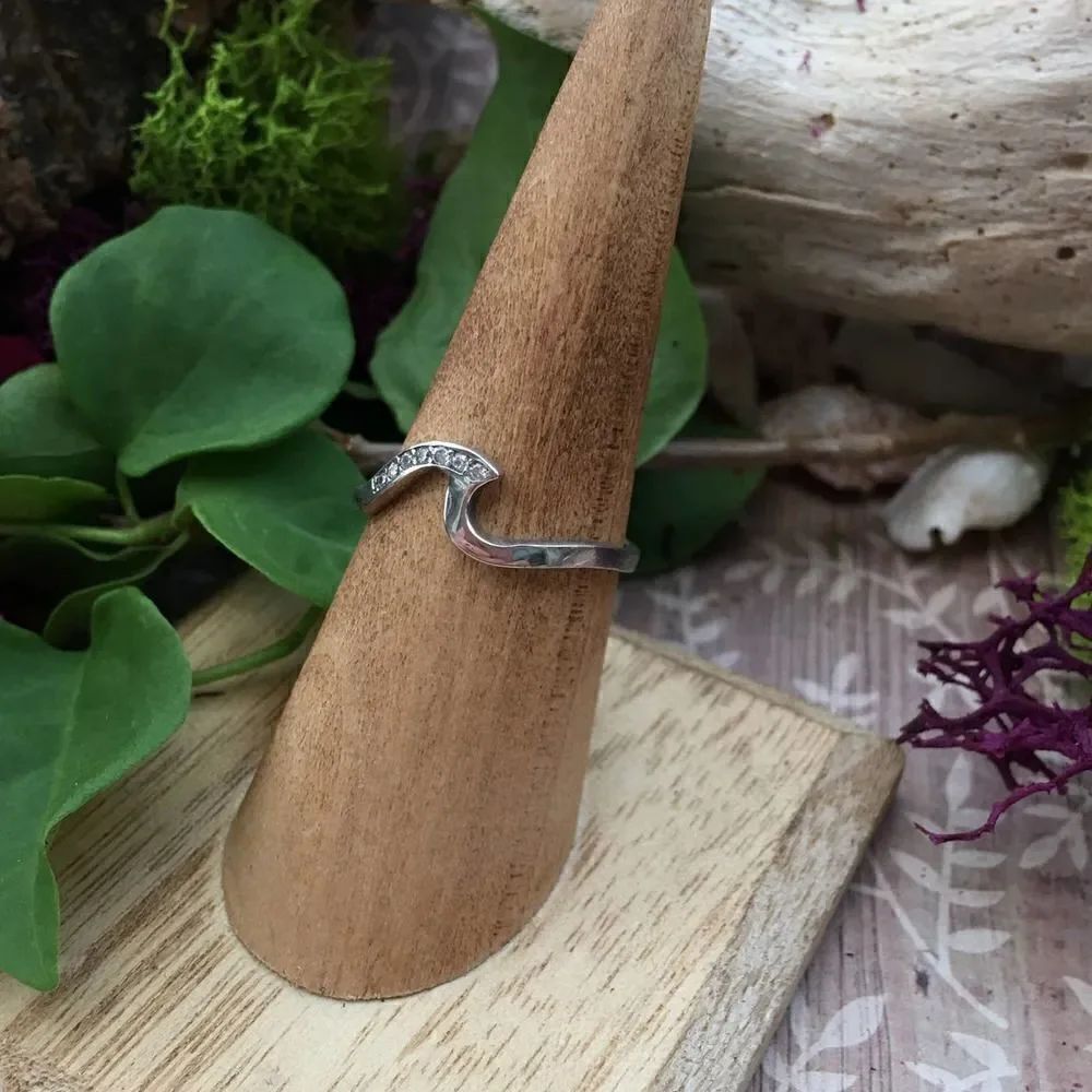 Sterling Silver Wave Cz Ring 7,8